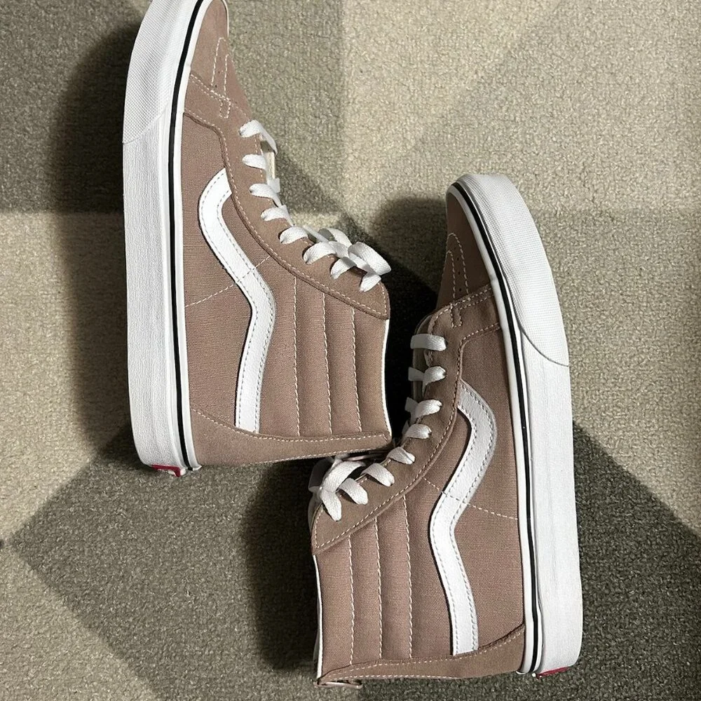 Vans Sk8-Hi Light Brown Zip Sneakers Men's 8/Women's 9.5 - Picture 9 of 12